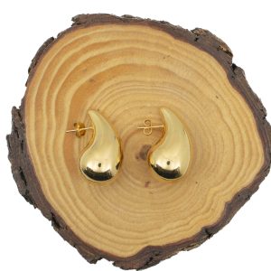 Aros de gota dorados medianos