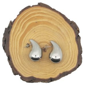 Aros de gota acero medianos plateados