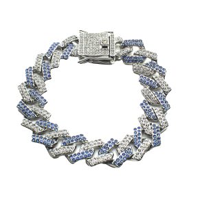 Pulsera Cubana Rayo Azul